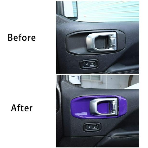 Inner Door Handle Bowl Decor Cover Trim For Jeep Wrangler JL JT 4DR Accessorie