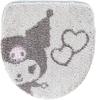 OKA Sanrio Characters Scrunchie Toilet Mat, Approx. 55cm X 60cm, 3-Piece Set, Includes Paper Holder Cover and Lid Cover, Gray (Kuromi) (Hello Kitty Cu