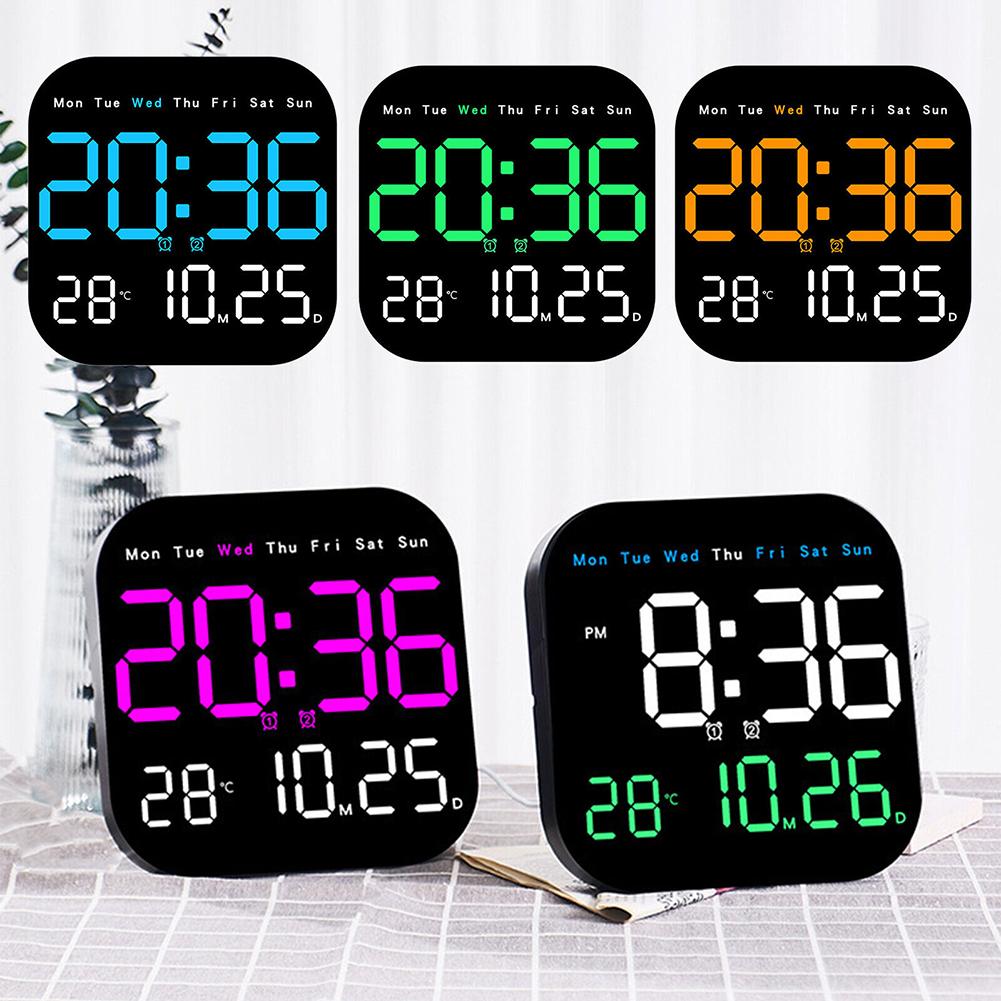 Same Screen Display LED Wall Clock Adjustable Brightness