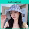 Plaid Bucket Hat With Sun Protection For Summer Outdoor Casual Women