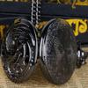 10pcs/lot Wholesale Black Vintage Quartz Pocket Watch Dragon Engraved Flip Roman Dial Students Gift Men Women Necklace Clock