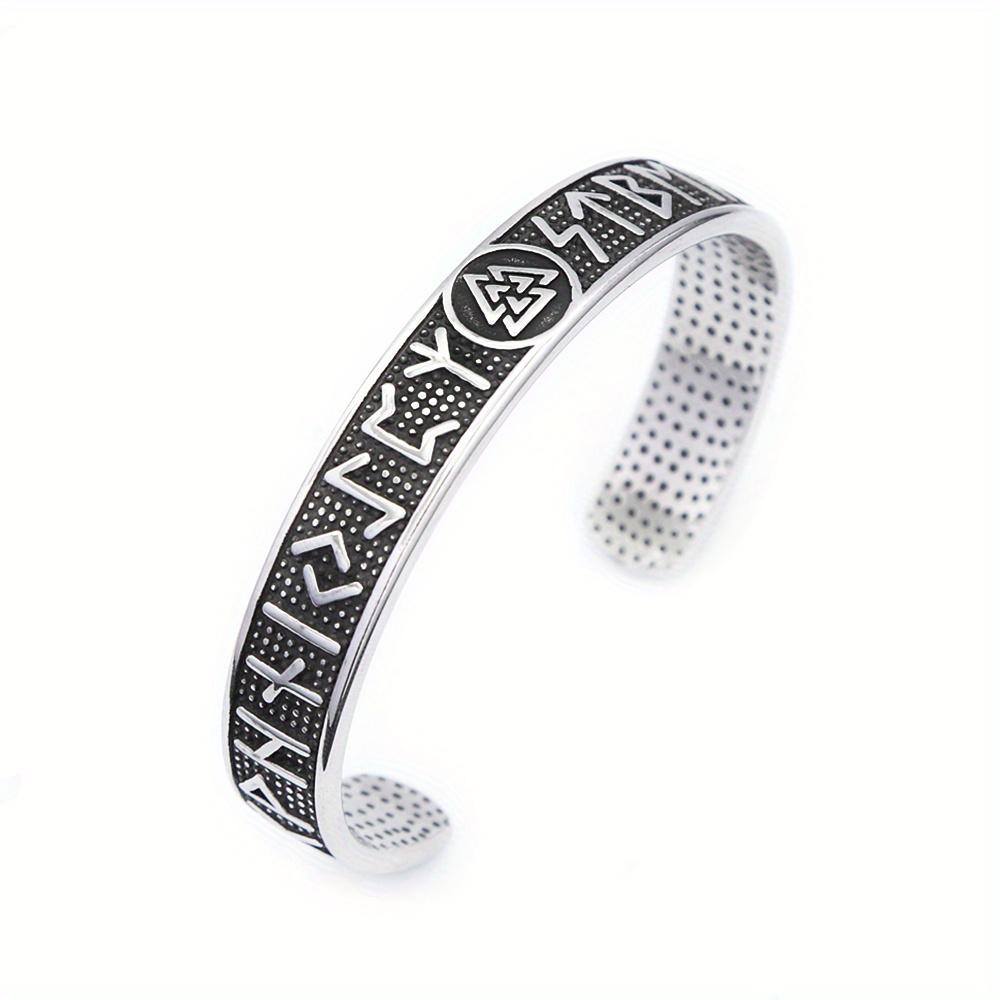 Nordic Vikings 304steel Bracelet for Men and Women, Runes Bracelet, Odin Compass, Bracelets, Fashion Jewelry