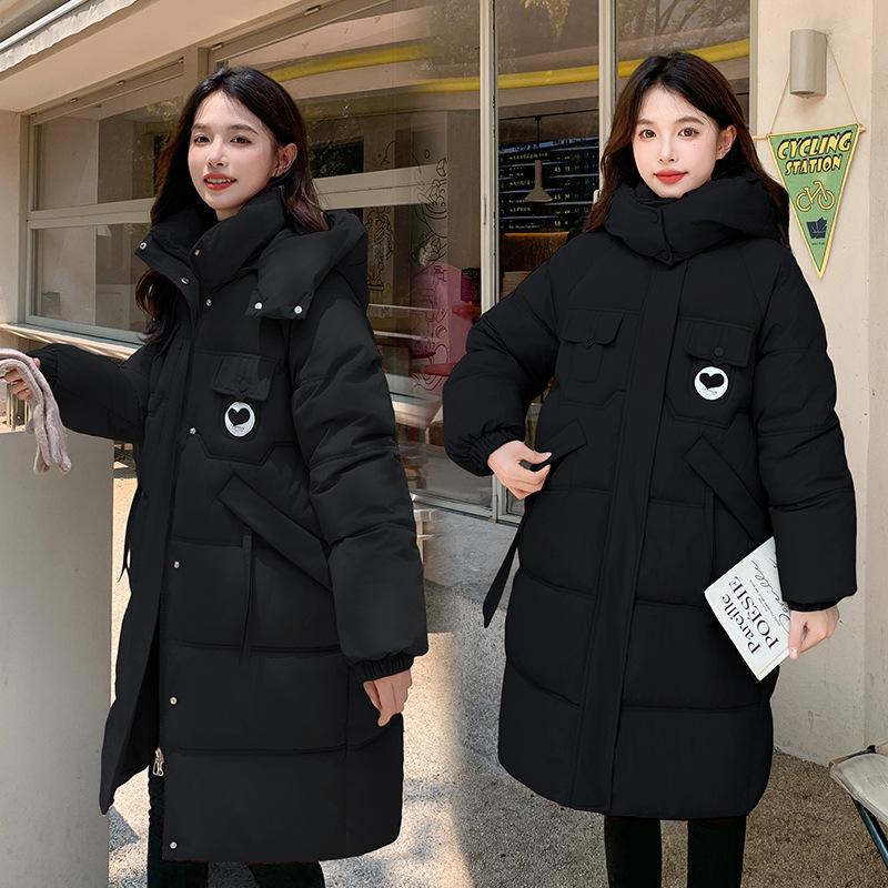 Down cotton coat for women, 2025 winter new style cotton coat, medium and long fashionable all-matching thick loose figure-flattering winter coat