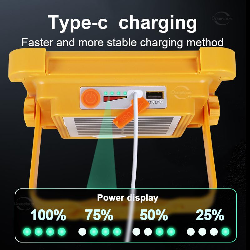 Portable Solar Lantern LED Tent Light Rechargeable Lantern Emergency Night Market Light Outdoor Camping Bulb Lamp Searchlight