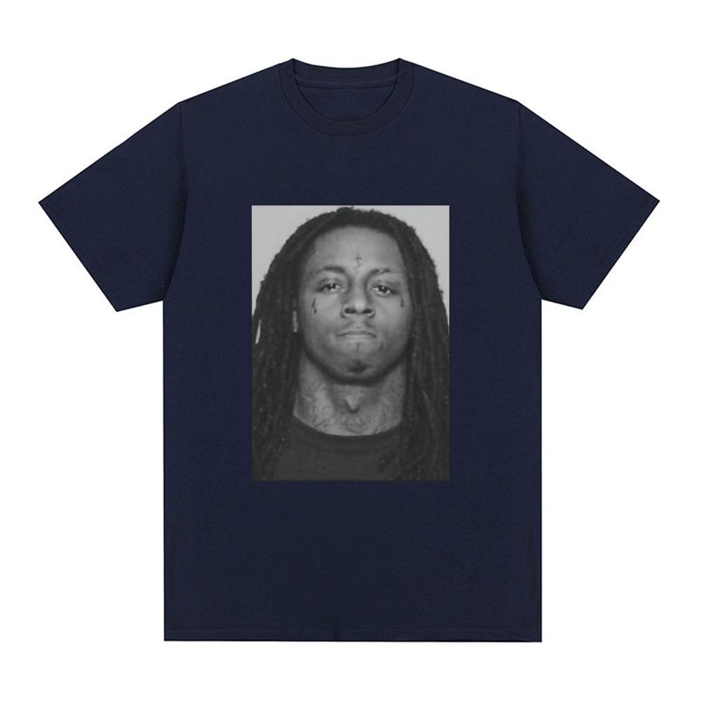 Rapper Lil Wayne Mugshot Graphic T-shirt 100% Cotton Comfort Loose T Shirt Men Hip Hop Vintage Short Sleeve Oversized T-shirts