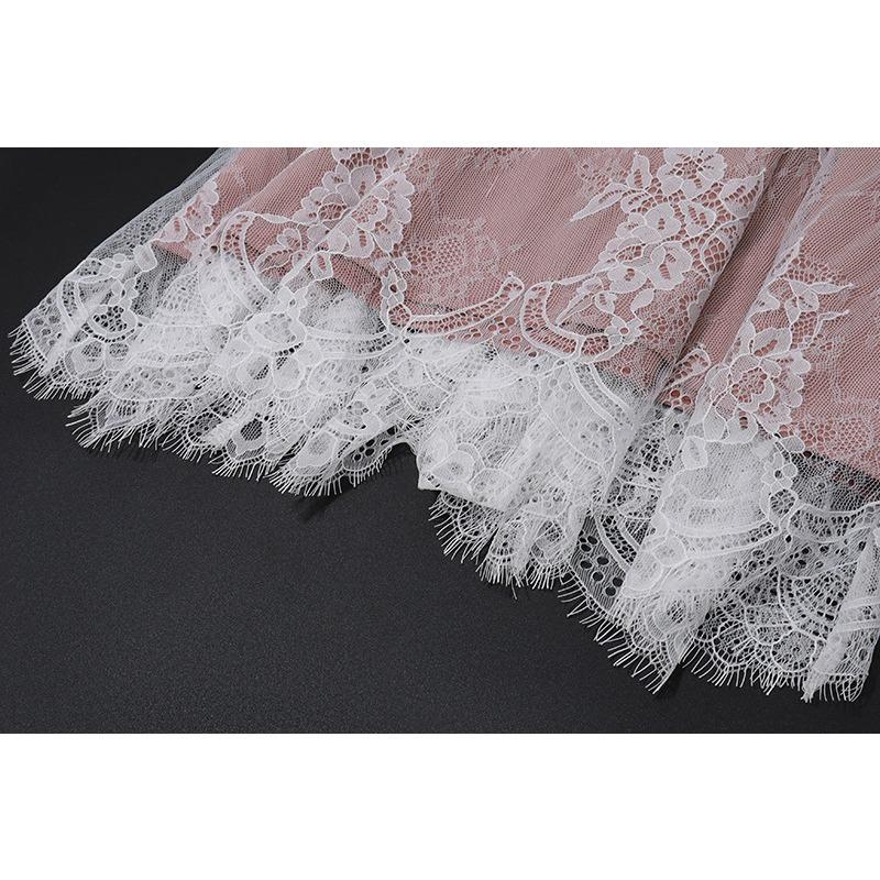 GMXIA Women's Autumn Sexy Temperament Vest Long Sleeve Suspenders Lace Lace Dress