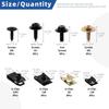 Glarks 64Pcs U-Clips And Body Bolts Screws Assortment Kit 8 Sizes Auto Car Clips Fasteners With Screws Auto Car U Nuts With Self Tapping Screw Body