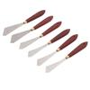 6Pcs Palette Knife Stainless Steel Blade Wooden Handle Widely Used Painting Knife Set for Painting Mixing