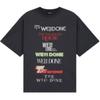 WE11DONE Logo Print Round Neck Loose Fit Drop Shoulder Casual Short Sleeve T-Shirt Unisex T-Shirt WD-TT2-25-758-U-GY