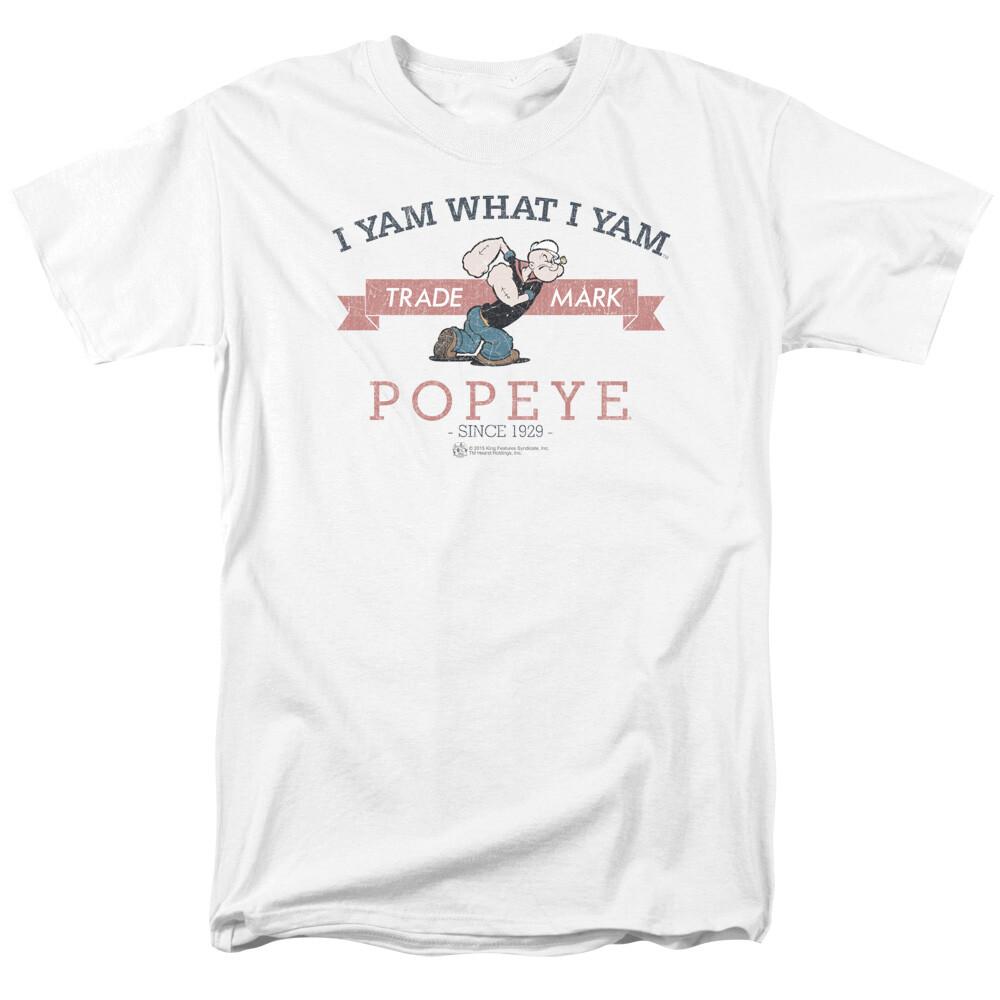 26 Popeye Vintage I Yam What I Yam T Shirt Licensed Comic Cartoon Tee White Unisex T-Shirt XXXXL