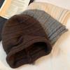 Big Head Circumference Coffee-Colored Knitted Stacking Hat Children'S Autumn And Winter Warm Face Small Cold Hat Versatile Warm Plain Head Hat