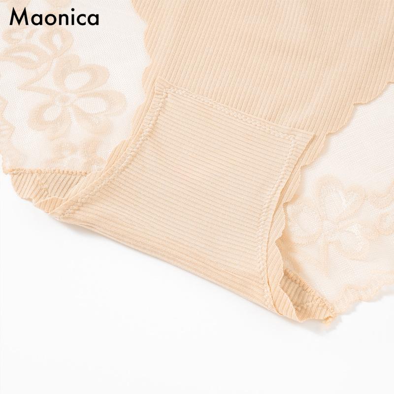 S-4XL Kadın Seksi Dantel Çiçek Külot Yüksek Bel İç Çamaşırı Kadın Nefes Alabilir ve Rahat Külot