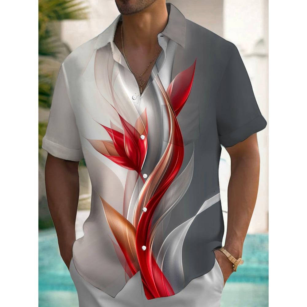 

Летняя гавайская рубашка весна/лето мода мужская рубашка для отдыха на улице прогулки турист пляж принт полностью открытая рубашка с коротким рукавом на пуговицах XL