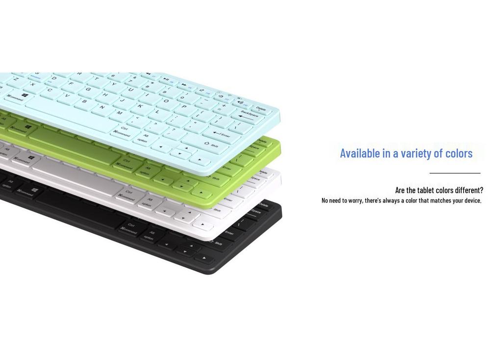 Silent Wireless Bluetooth Keyboard for iPad and Samsung S8 Tablets