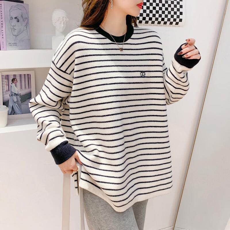 

Mokana Women s Elegant Round Neck Long Sleeve Knit Sweater One Size