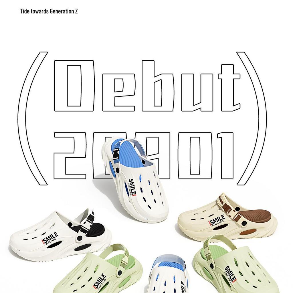 סנדלי קבקבי חוץ לגברים עם סוליה עבה מונעת החלקה - שקטים, ללא ריח, נוחות קיץ לנהיגה והליכה