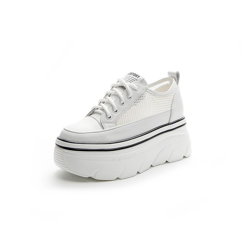 2025 new ins trendy sports and leisure thick-soled breathable leather Forrest Gump dad shoes women's small size height-increasing women's shoes