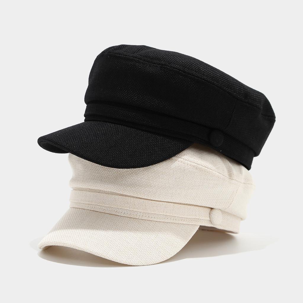Vintage Cotton Newsboy Cap With Sunshade For Casual Outdoor Wear