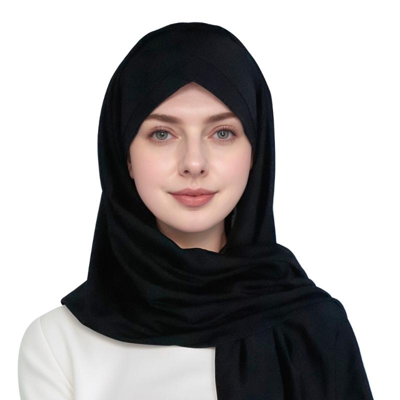 Fashion Scarf Solid Color Women's Headscarf Accessory Comfortable Stretchable Fabric For Outdoor Travel