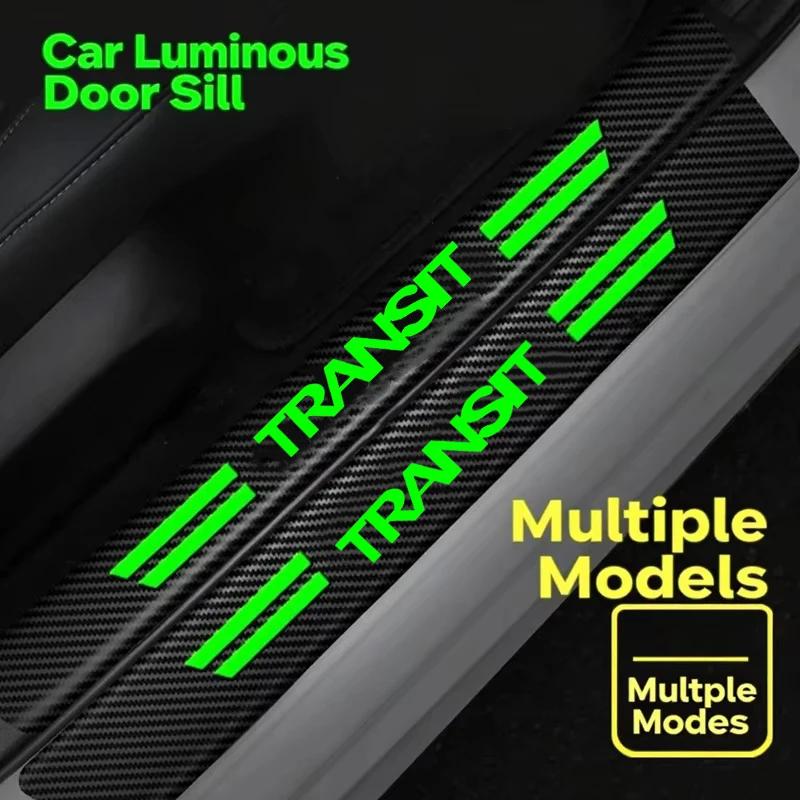 ACR1 Luminous Car Door Threshold Anti Kick Protector Stickers Anti Scratch Trunk Guard Strip For Ford TRANSIT Car Interior Accessorry