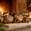 Detailed Figurines for Porch 3Pcs Christmas Highland Cow Figurine, Resin Yak Statues with JOY Letter Sign, Decorative Accents Desk Farmhouse Tabletop