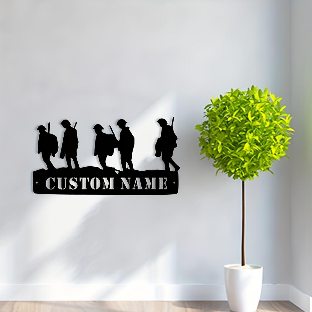 Unique Handmade Custom Soldier Silhouette Metal Wall Art Durable Laser Cut Iron Spray Paint Military Tribute Decor