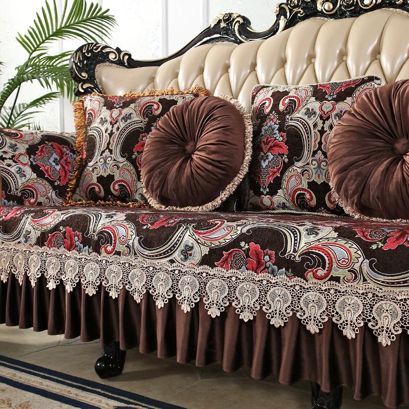 European Sofa Cushion Chenille Jacquard Fabric Sofa Cover Living Room Non-slip Slipcover Four Seasons Universal Armrest Towel