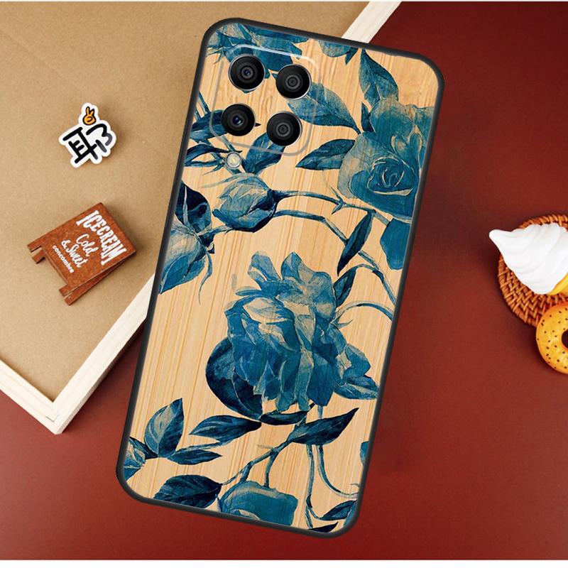Tree Flower Bamboo Wood Case For Samsung Galaxy M21 M20 M23 M31 M11 M54 M14 M34 M13 M52 M32 M12 M16 M36 M56 M15 M55