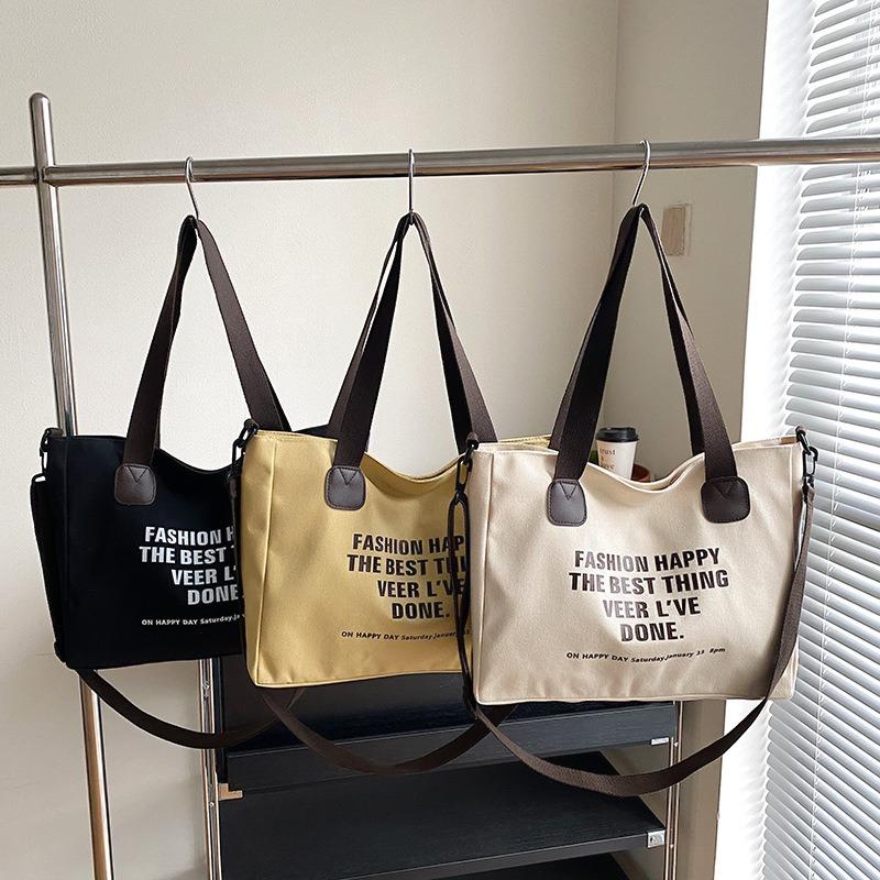 Women's Canvas Bag College Style Shoulder Crossbody Tide Bag Class Commuter Large Capacity Tote Bag Tide Storage