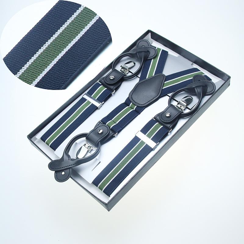 3.5Cm Men'S Adult Strap Men'S Trousers Suspender Suit Shirt Strap Clip Suspender Strap Fat Elastic Non-Slip