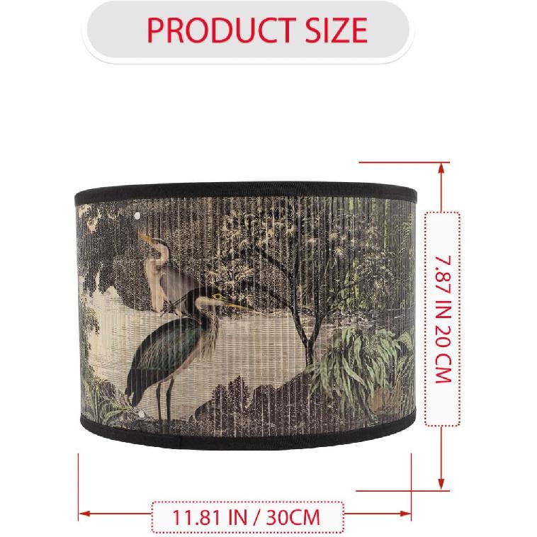 Vintage Lamp Shade Modern Drum Lampshade with Pattern Replacement Lamp Shade for E27 Table Lamp Floor Light