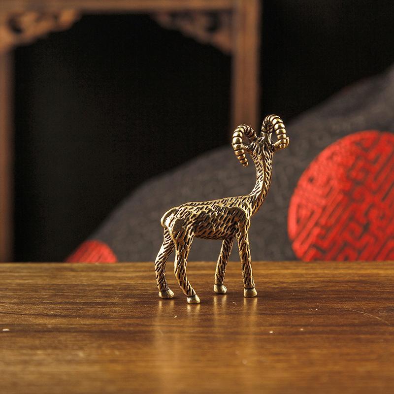Vintage Brass Goat Figurine With Hand Carved Details Antique Brass Finish Perfect For Home Office Decor Collectible Gift