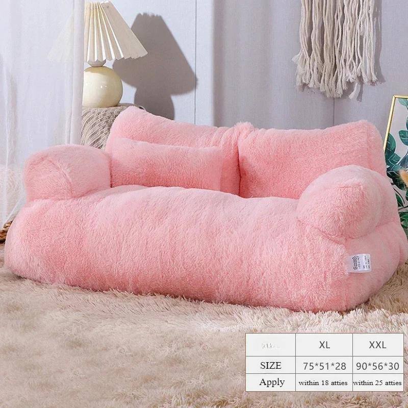 Soft Cat Bed Sofa Etachable Washable Luxury Pet Dog Cat Nest for Medium Large Dogs Cats Comfortable Plush Puppy Bed Pet Supplies