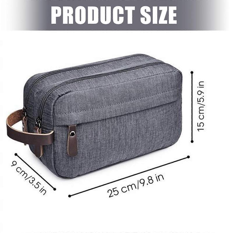 Lightweight Men's Travel Toiletry Bag With Water Resistant Oxford Cosmetic Case And Multiple Pockets for Outdoor  Gray