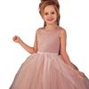 Girls' Sleeveless Puffy Mesh Princess Dress with Bow - Spring/Summer European & American High-End Fashion.