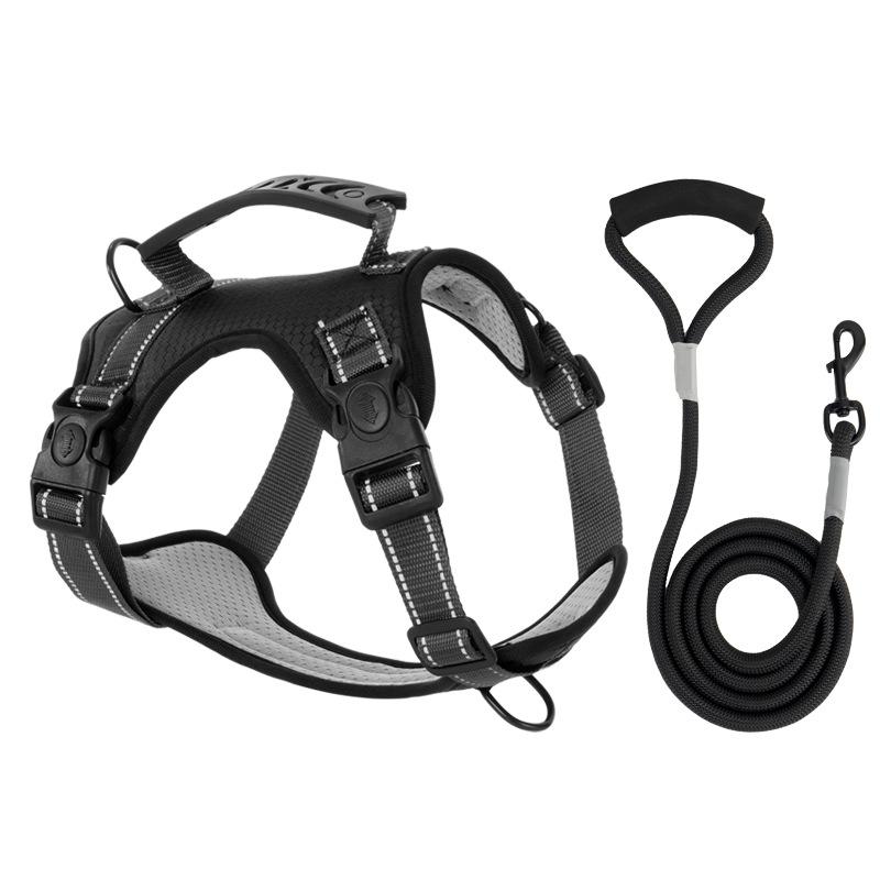 Adjustable Dog Chest Strap Vest Style Night Reflective Corgi Shiba Inu Medium and Large Dog Walking Pet Traction Rope High Quality