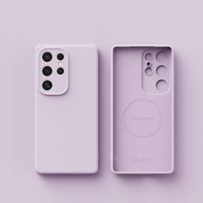 New Samsung S25ulta Liquid Silicone Suitable for S24 Soft Shell Magnetic S23u Full Inclusive Anti Fall Mobile Phone Case Simple