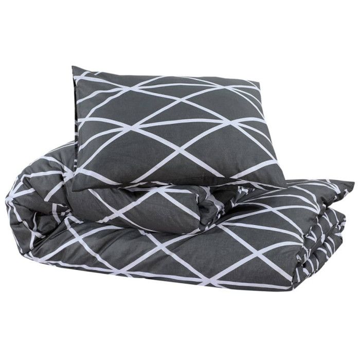 VidaXL Ensemble de housse de couette Gris 200x200 cm Coton 136059