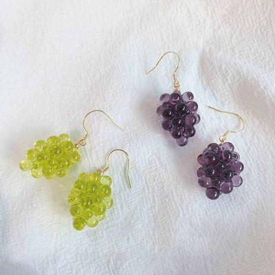 Lovely Design Purple Grape Drop Earring For Woman Jewerly Earrings Female Wedding Earrings Party Wedding Jewelry Gift