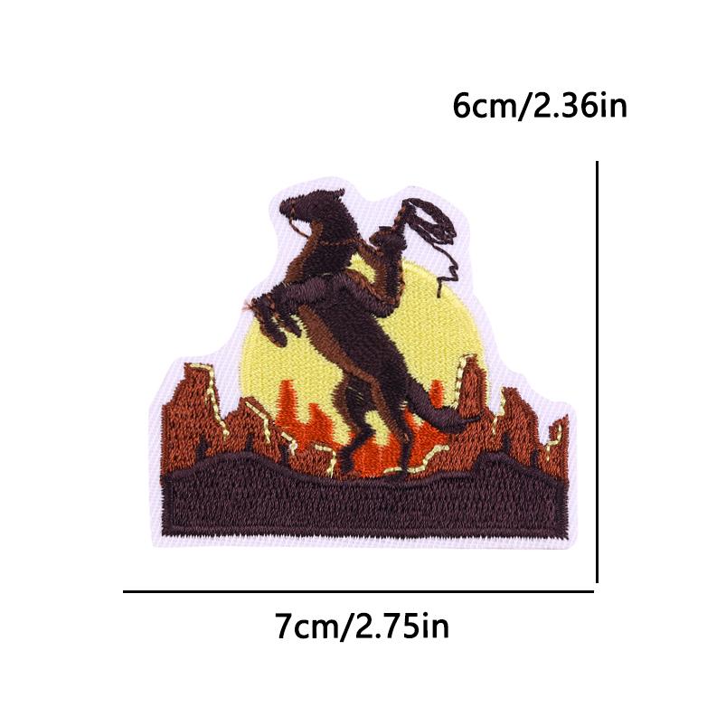 West Cowboy Embroidery Iron On Patches For Clothing thermoadhesive Patch For Clothes Heroism Adventurism Patch For Jeans Sticker