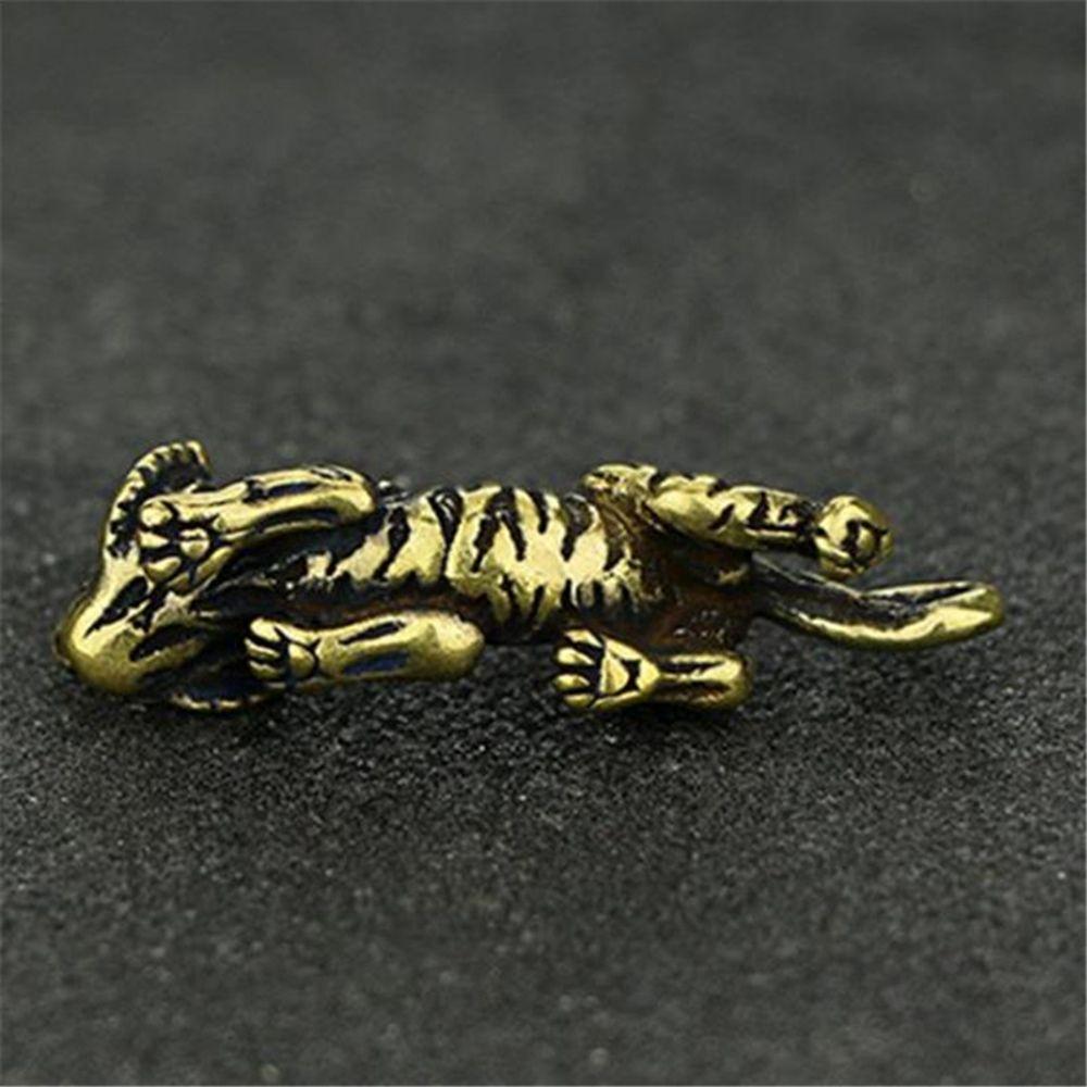 Metal Diy Animal Home Office Room Ornaments Casting Sculpture Pendant Tiger Figurine Keychains