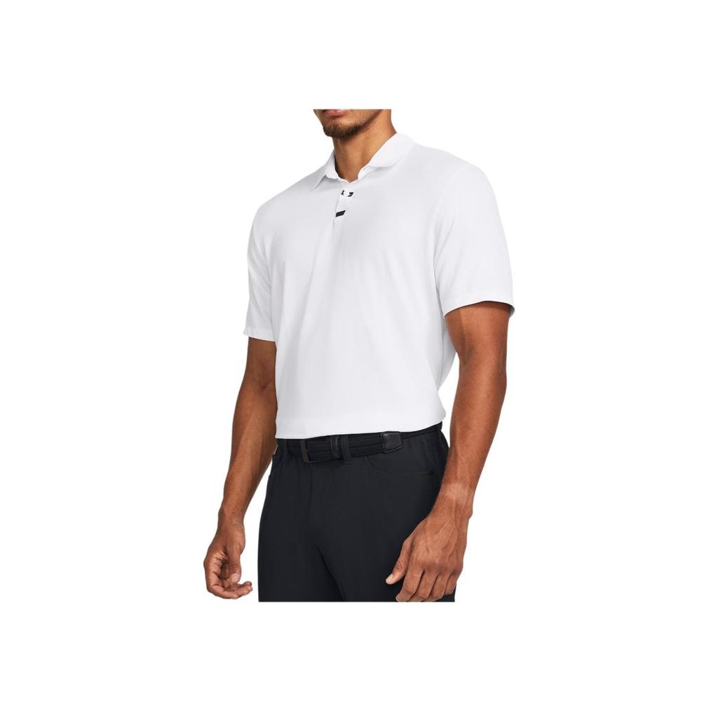 Under Armour Tour Tips Solid Bonded Placket Golf Polo Shirt Men Polo Shirts White 1381928-100
