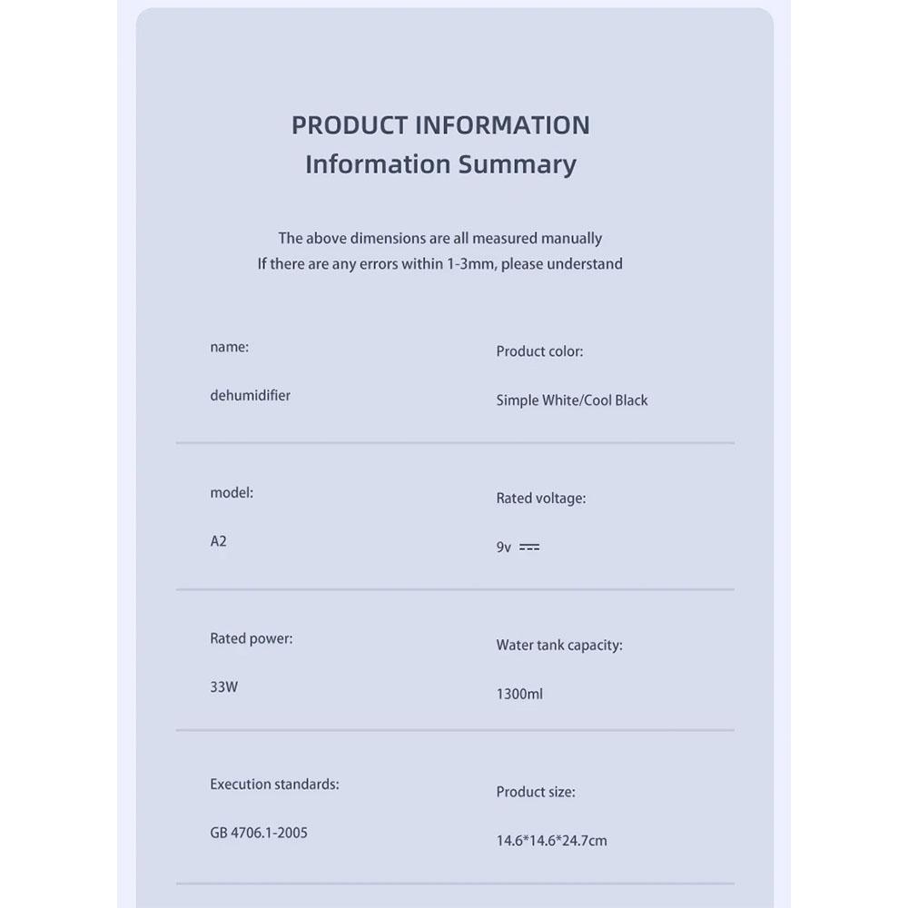 Tragbarer Mini-Luftentfeuchter, leiser Trockner, Luftreiniger und Luftentfeuchter alles in einem für den Heim- und Schlafzimmergebrauch bei feuchtem Wetter
