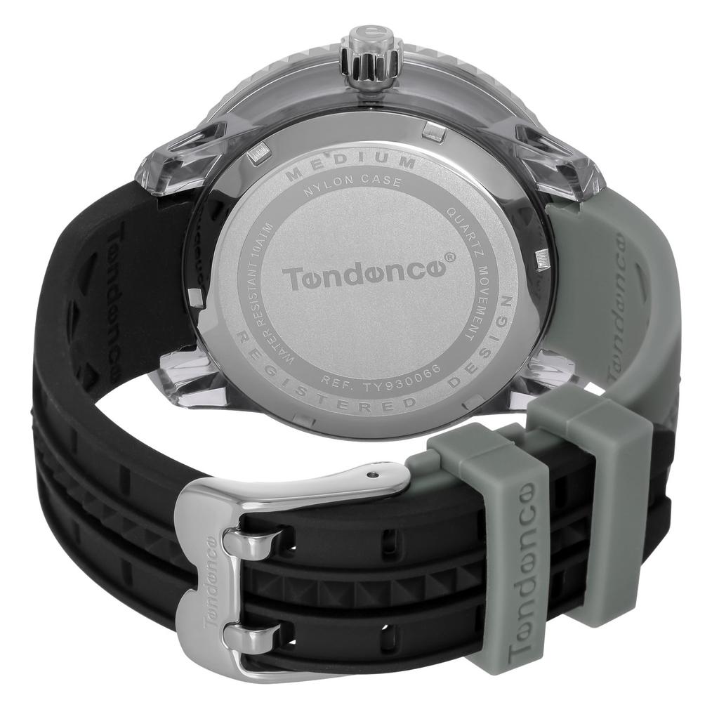 Tendence TY930066 Watch with Silver Stainless Mineral and Quartz Officially Imported Women's 42.5mm Dial, Steel, Glass, Movement, Black,