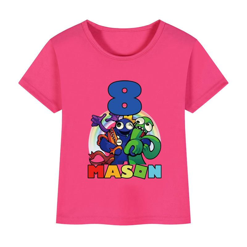 

Новое поступление, модная детская футболка с 3D принтом «Радужные друзья» и короткими рукавами для детей 160 ярко-розовый