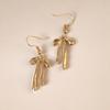 New Bow-Knot Fringe Earrings Elegant gold-tone earrings with a sophisticated aesthetic Ladies' earrings