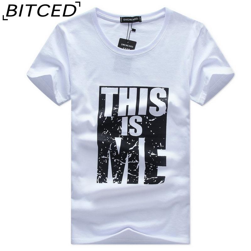 BITCED Bavlněné tričko s krátkým rukávem Pánská móda Košile s volným polovičním rukávem Košile s potiskem