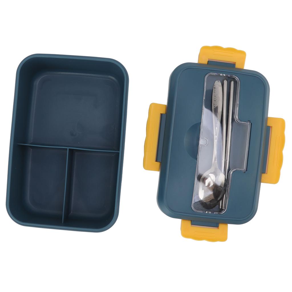 Termální bento box na oběd s lžící a hůlkami pro dospělé, děti, studenty(Elegantní modrá