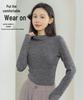 2025 Autumn Plus Size Slim Fit Long Sleeve Loose Base Layer Top for Women with Half High Neck