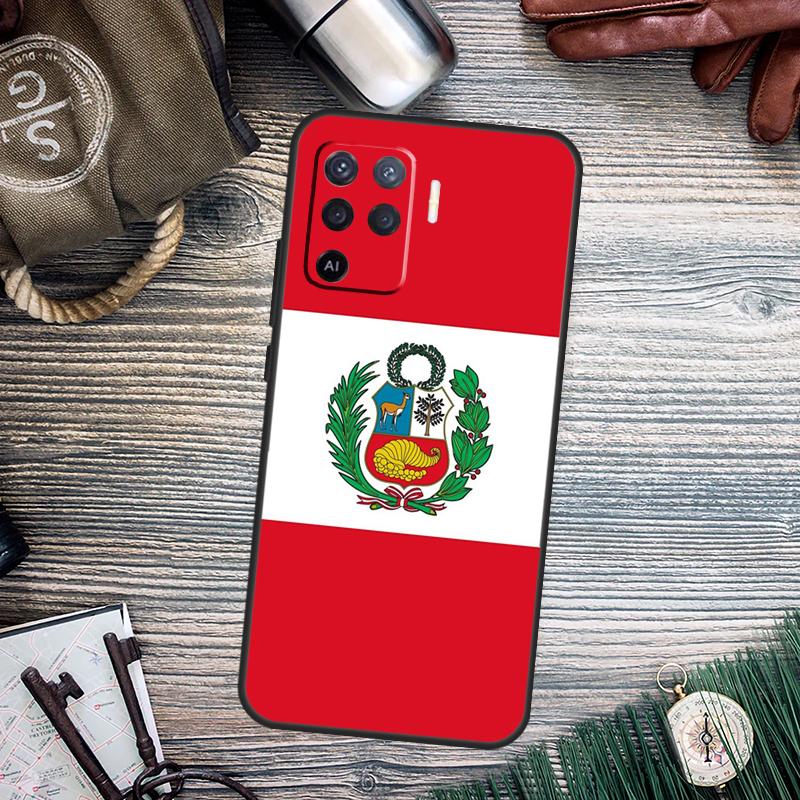 Peru Flag For OPPO A15 A16 A17 A76 A96 A77 A52 A72 A5 A9 A79 A58 A78 A98 A94 A74 A57S A54S A53S Case
